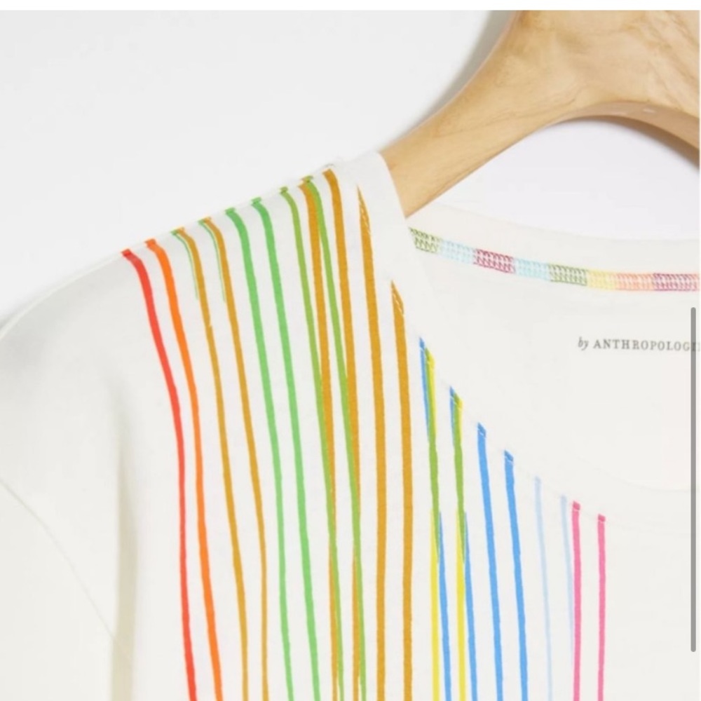 NWOT Rainbow Stripe Tee - Picture 5 of 13